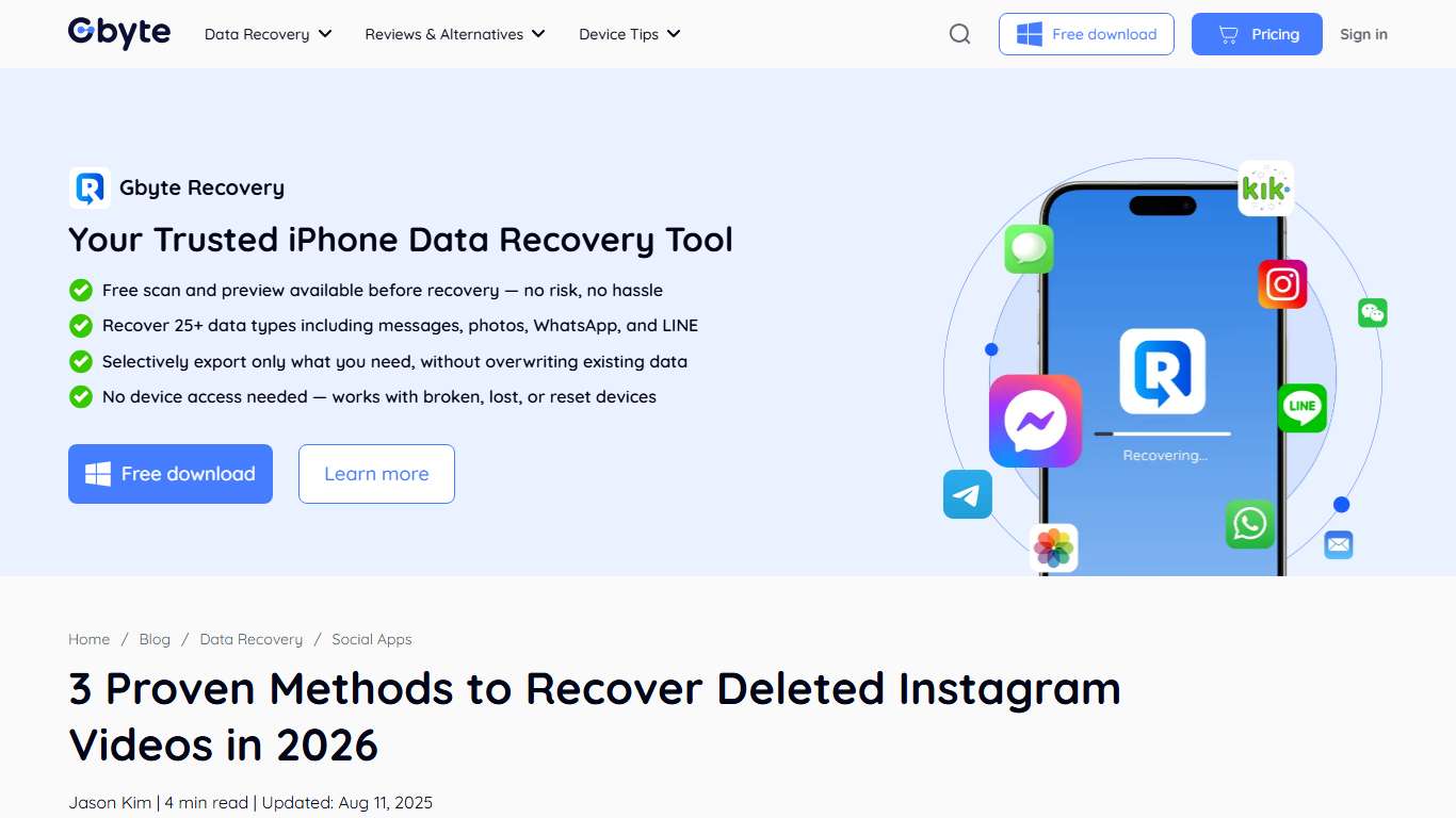 3 Proven Methods to Recover Deleted Instagram Videos (2026)